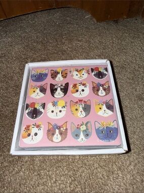Cambridge cat theme coaster set new
